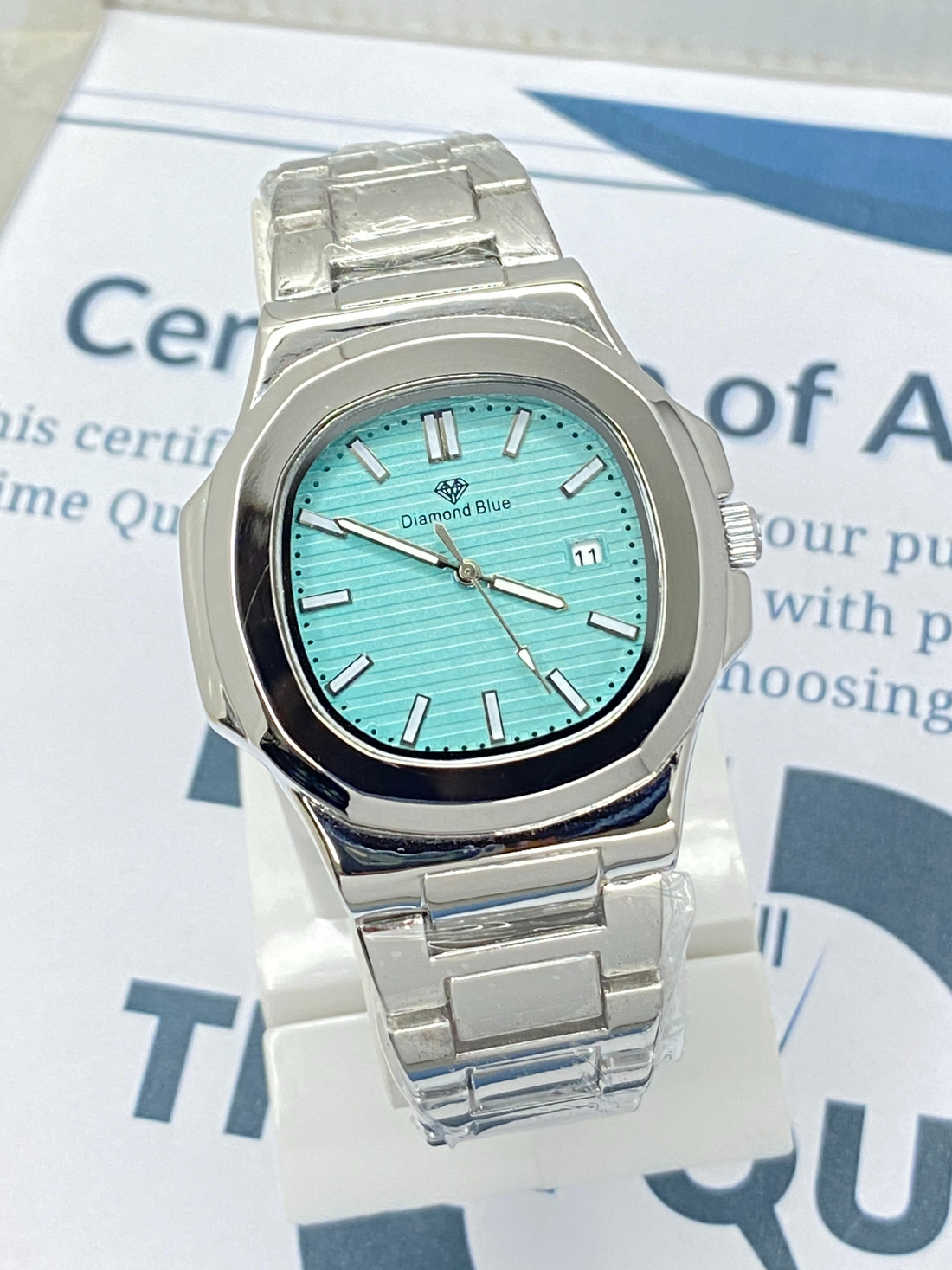 DIAMOND BLUE Classic Stainless Steel Analog Chain Watch for Men