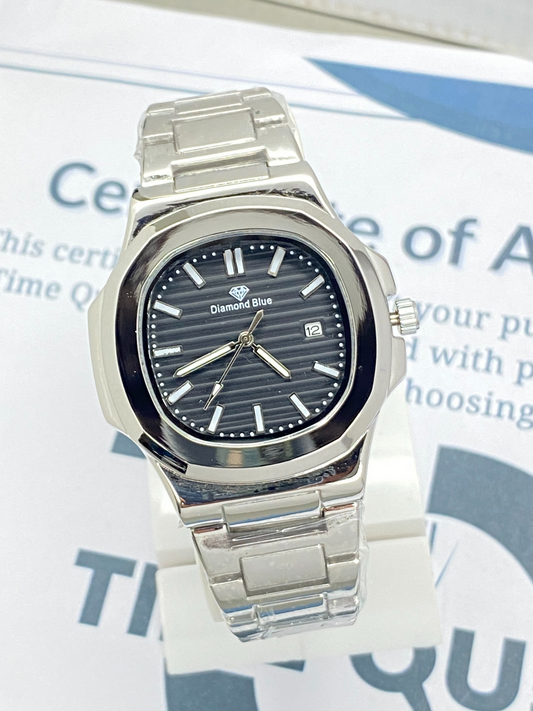 DIAMOND BLUE Classic Stainless Steel Analog Chain Watch for Men